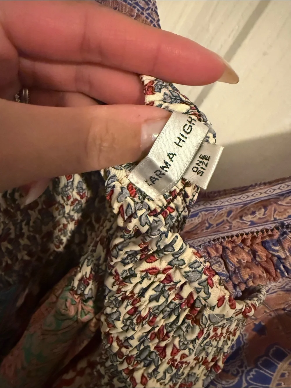 Karma HighWay Silk Blend Patchwork Boho Midi Dresses One Size Bundle of 2